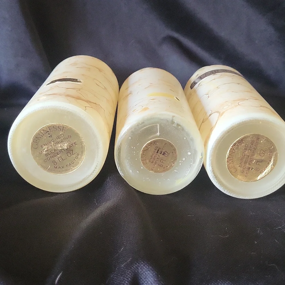 Vintage Antique Max Factor Geminesse Glass Display Bottles